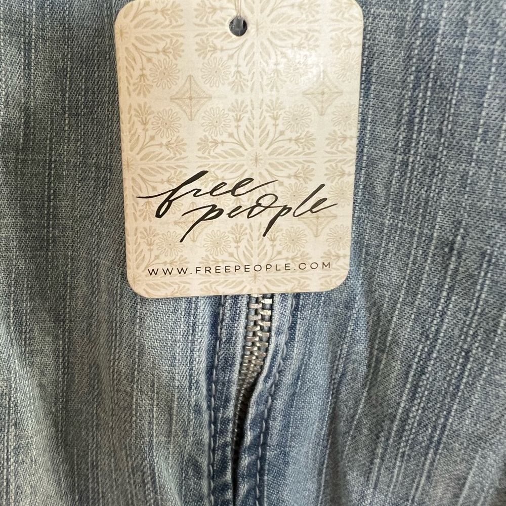 Free People Blue Denim Zip-Up Romper - Picture 4 of 5